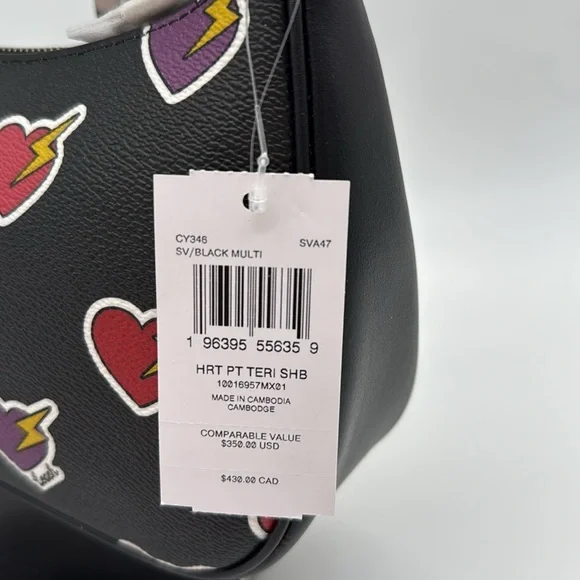 Coach Teri Shoulder Bag With Heart Bolt Print - Picture 9 of 14